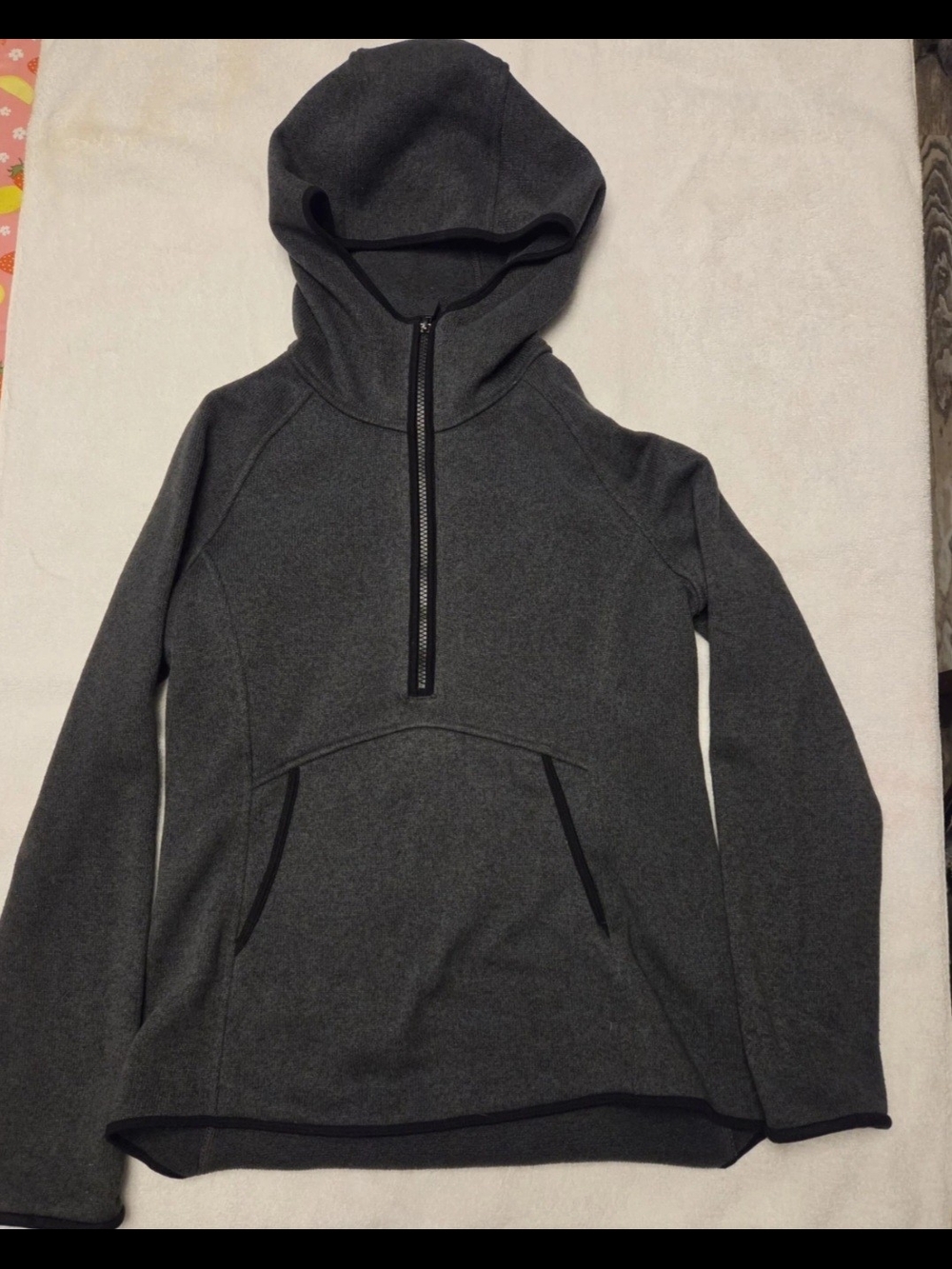 Lululemon Scuba Gray Womens 8 Hoodie Pullover Quarter Zip Knit Sweatshirt - Picture 2 of 7